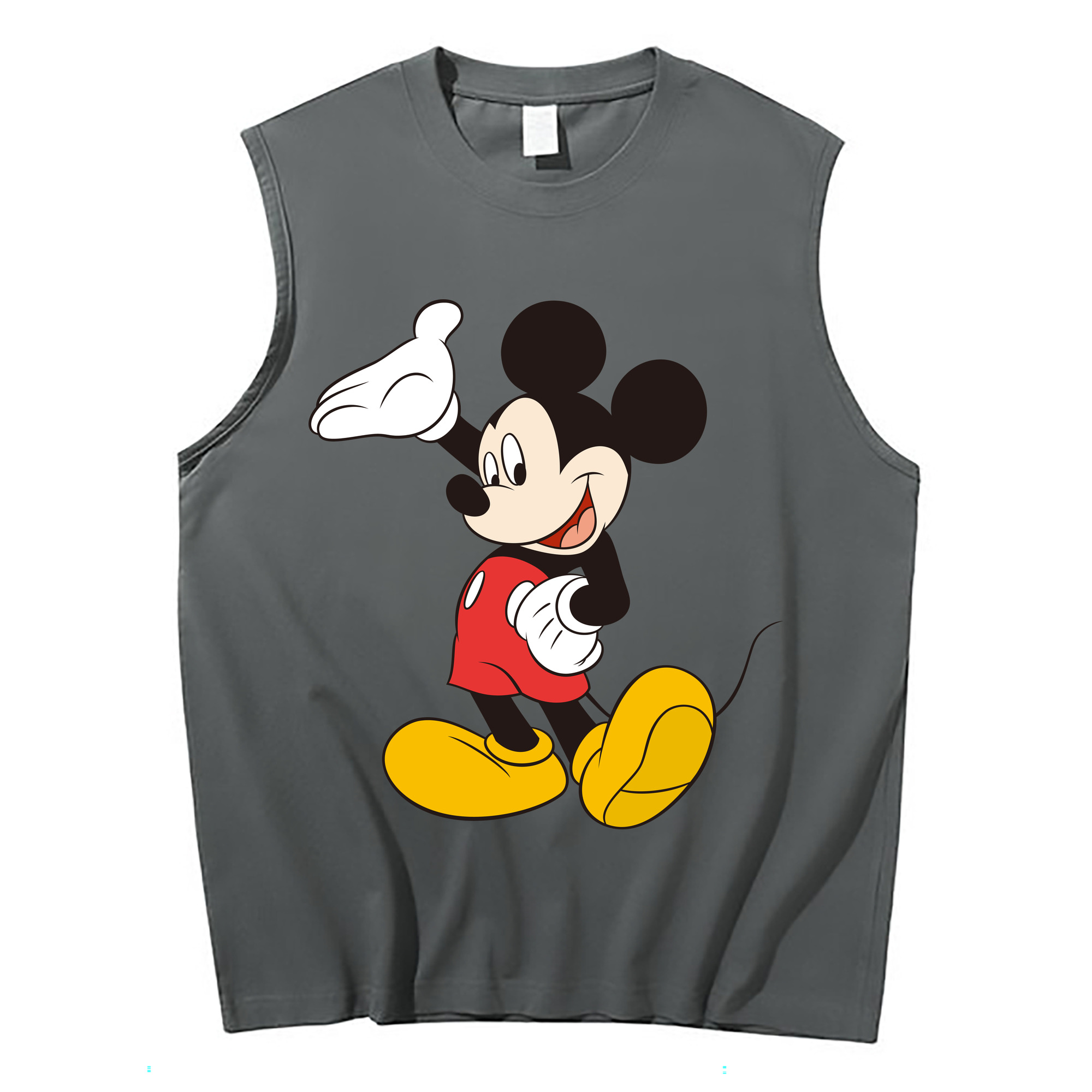 ミッキーマウス Mickey Mouse コットン100％タンクトップ（フロントプリント）